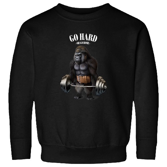 Gorilla Pet Muscle Training with Barbell Shrug Bar Fitness Gym Sweatshirts