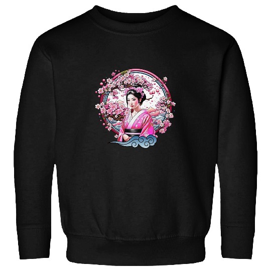Japanese Geisha Girl and Kimono Japan Art Sweatshirts