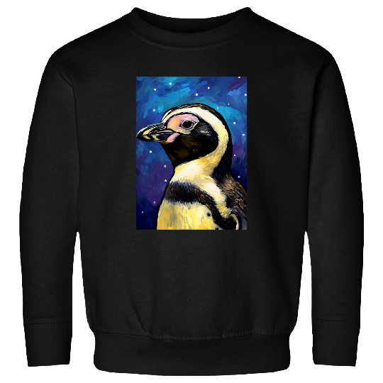 Penguin Pet Magellanic Penguin Starry Night Painting Men Women Kids Sweatshirts