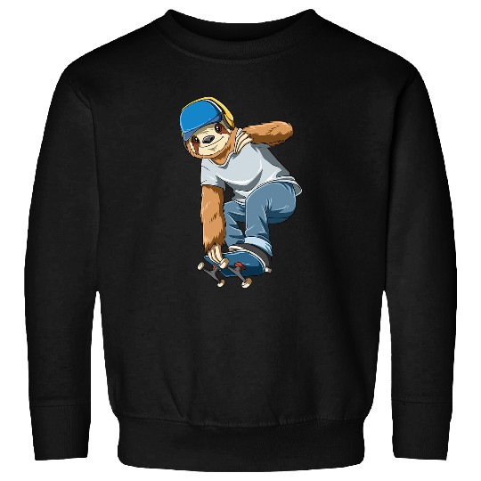 Sloth Pet Gift Skater Skateboarding Sweatshirts