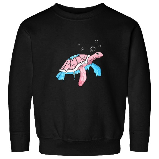 Turtle Pet LGBT Transgender Pride Trans Flag Sea Turtle Subtle Sweatshirts