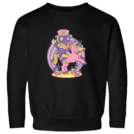 Unicorn Pet Pastel Goth Soft Goth emo A plague doctor riding a Sweatshirts