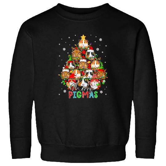 Guinea Pig Pet Merry Christmas Guinea Pig Santa Rodents As xmass Tree Gnomes Sweatshirts
