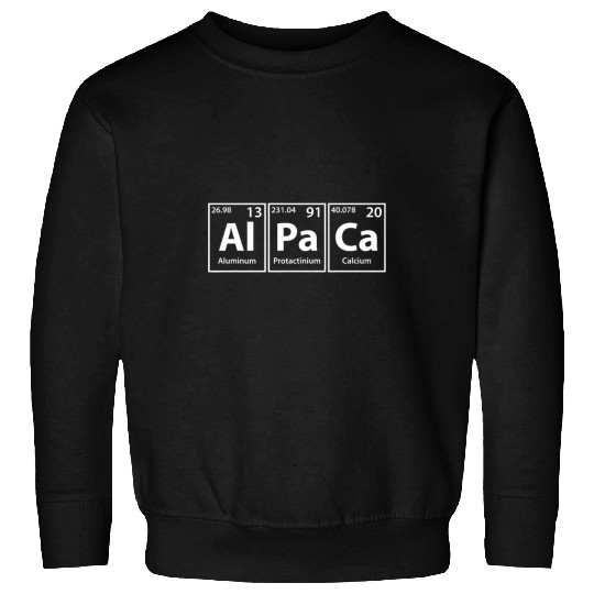 Llama Pet AlPaCa Periodic Elements Spelling Sweatshirts