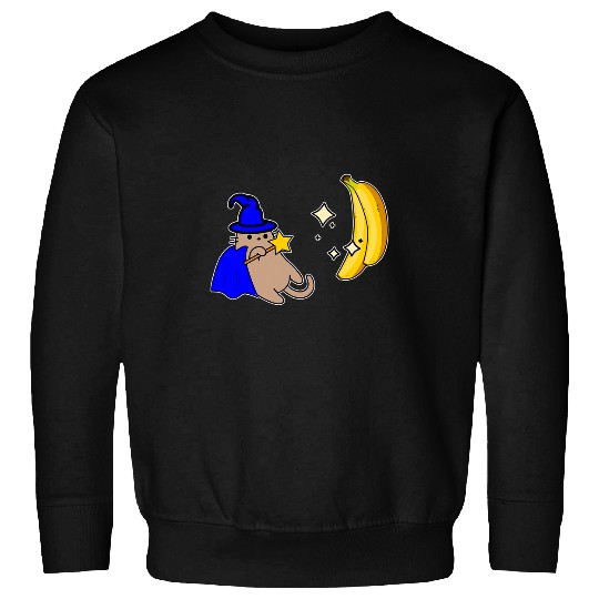 Cat magician foodie magic banana Sweatshirts