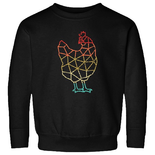 Chicken Pet Retro Style vintages Polygonal Geometric Animal Sweatshirts