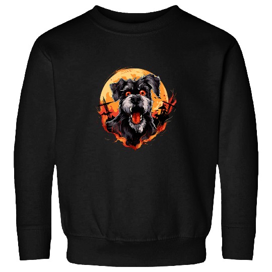 Schnauzer Pet Halloween Dog Costume Design Scary Sweatshirts