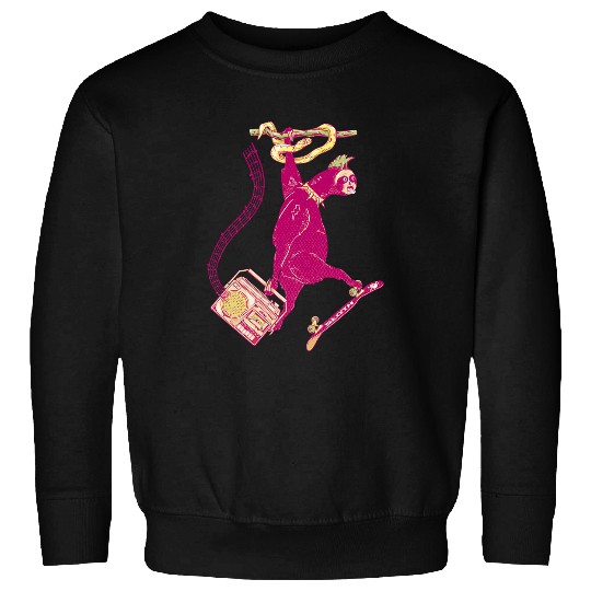 Sloth Pet Gift Skateboarding Punk Sweatshirts