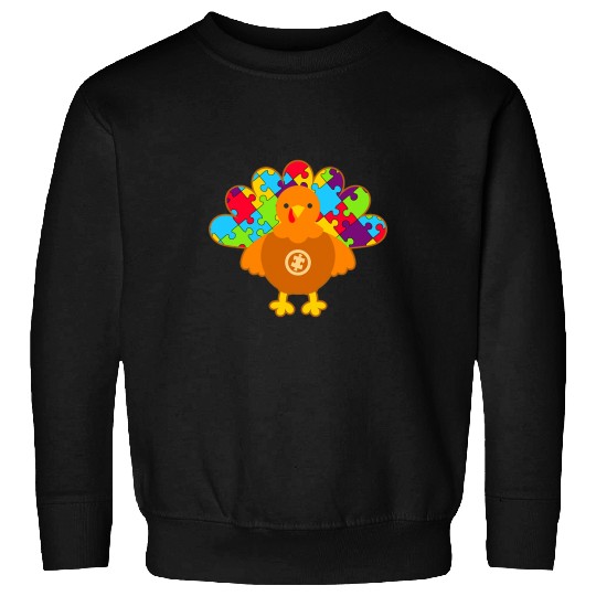 Autism Puzzle Thanksgiving Autism Turkey Sweatshirts