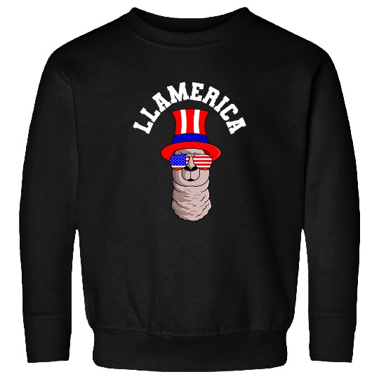 Llama Pet Llamerica USA Flag Memorial Day Patriotic Llama th Of July Sweatshirts