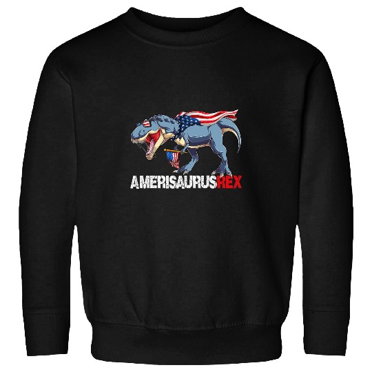 Dinosaur Pet Amerisaurus T rexs 4th Of July Dinosaur Boys Kids Teens Funny 2 Sweatshirts