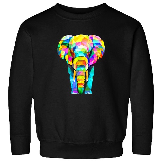 Elephant Mammal Colorful Elephant Abstract Geometric Sweatshirts