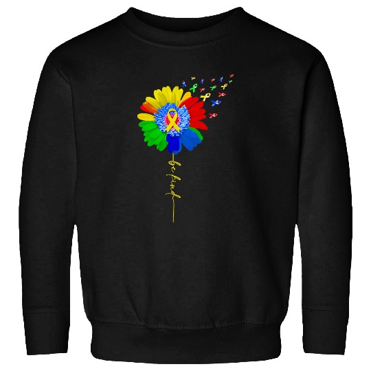 Autism Puzzle Be Kind Sunflower Puzzle Autism Awareness Kindness Ribbon Sweatshirts