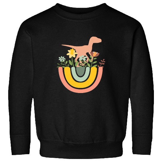Dinosaur Pet Raptor Velociraptor Dino Rainbow Boho Bohemian Sweatshirts