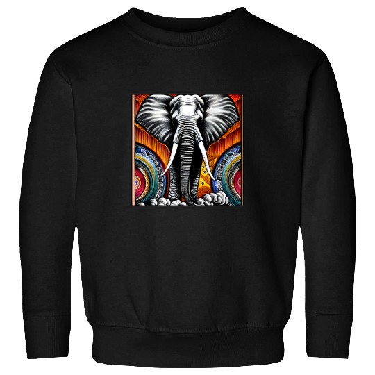 Elephant Mammal Colorful Artistic Elephant Graphic Design for Men and Women Sweatshirts