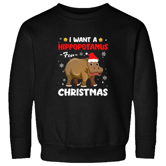 Hippo Pet I Want A Hippopotamus For Christmas Lights Hippo xmass Pajama 149 Sweatshirts