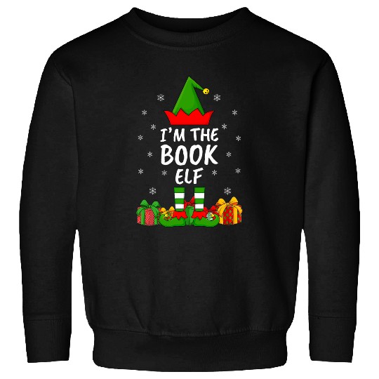 Book Fun xmasss Family Matching Funny Im The Book Elf Christmas Sweatshirts
