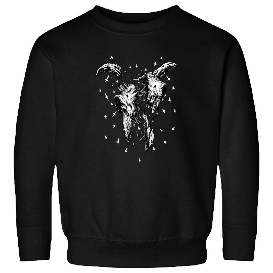 Cow Pet Gothic Crushed Cow Skull Horror Pagan Animal Occult Sweatshirts