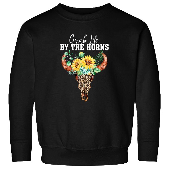 Cow Pet Grab Life By The Horns Leopard Cheetah Print Cow Sweatshirts