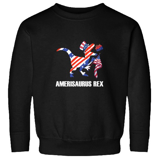 Dinosaur Pet Amerisaurus TRex Patriotic American Dinosaur 4th Of July Sweatshirts