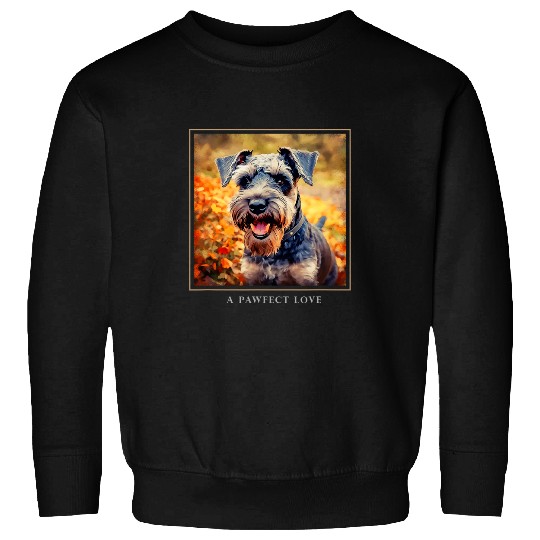 Schnauzer Pet Miniature Schnauzer Dog Garden Flowers Painting Pet Mom Dad Sweatshirts