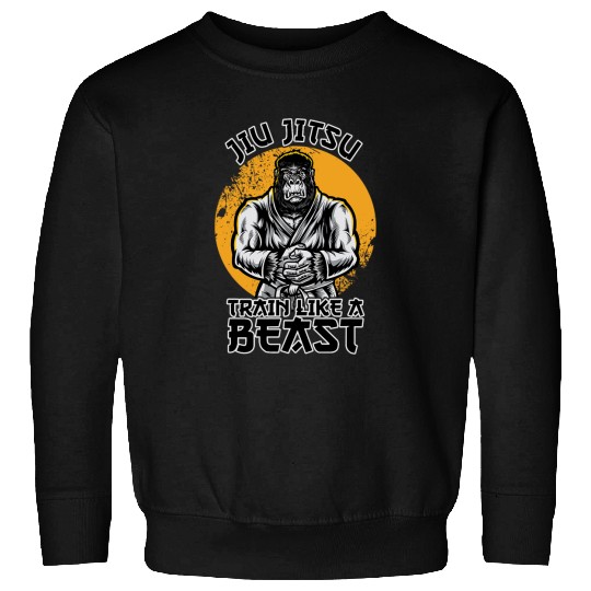 Gorilla Pet JiuJutsu Gorilla Train Like A Beast Martial Artist Gorilla Sweatshirts