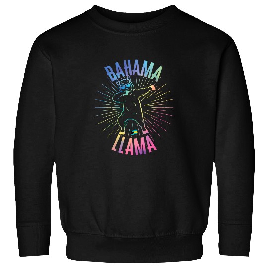 Llama Pet Alpaca Bahamas Cruise Vacation Beach Bahamian Flag Sweatshirts