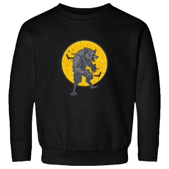 Coyote Mammal Werewolfs Transformation Full Moon Halloween Sweatshirts
