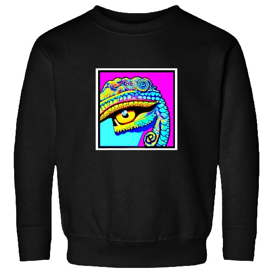 Chameleon Pet Pop Art Chameleon Fun Cute Funny Design For Men Women 2Kids Sweatshirts