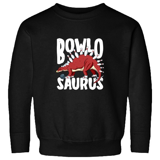 Sport Bowling Stegosaurus Dinosaur Bowlosaurus Kids Boys Sweatshirts