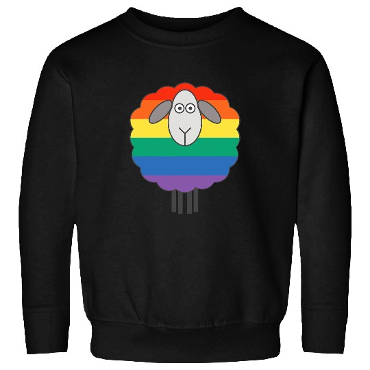 Sheep Pet Rainbow Pride Flag Patterned Sweatshirts