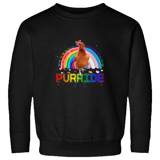 Chicken Pet Gay Pride Rainbow Sunglasses LGBTQ Sweatshirts