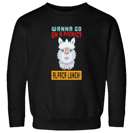 Llama Pet Lunch Picnic Lama Animal Fun Sweatshirts