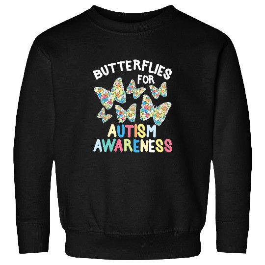 Autism Puzzle Butterfly Autism Apparel 2Cute Butterflies Lover Design Sweatshirts