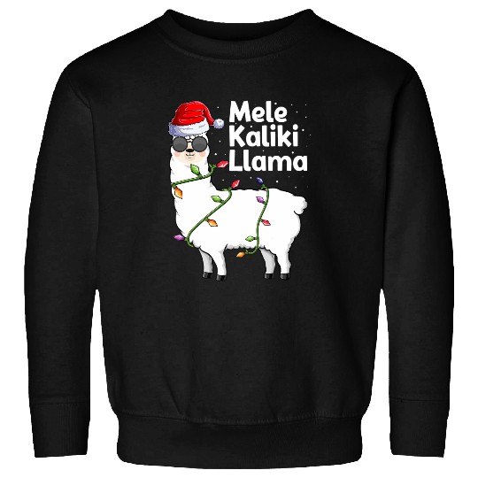 Llama Pet Hawaiian Mele Kalikimaka Christmas Llama Santa Women Hawaii Sweatshirts