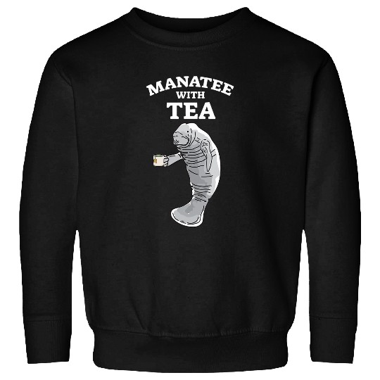 Manatee Pet With Tea Cute vintages Dugong Sweatshirts