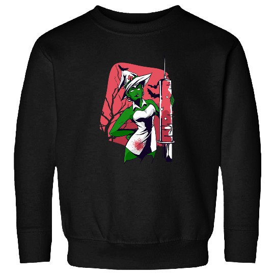 nurses Job Womens Halloween nurses Evil Elderly nurses Horror Costume Sweatshirts