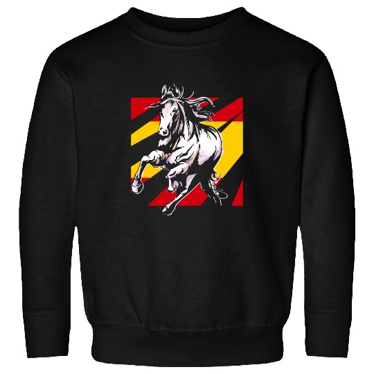 Horse Pet Spain Flag Horse Riding Equestrian Sport Horseshoe Saddle Sweatshirts