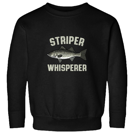 Fishing Fun Striper Whisperer Rockfish Striped Bass Fishing Fisherman Sweatshirts
