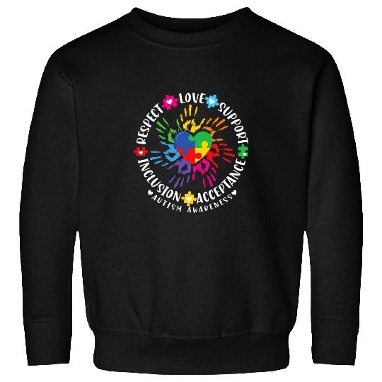 Autism Puzzle Spectrum Family Respect Love Support Sweatshirts