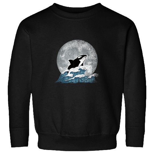 Whale Pet Full Moon Orca Animal Lover Ocean Animal Killer Sweatshirts