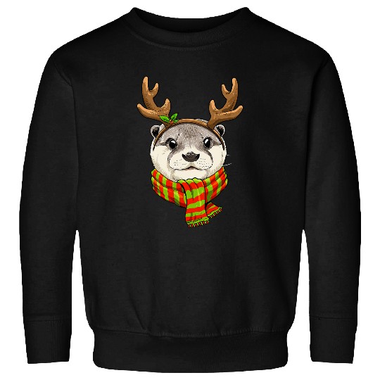 Otter Pet Otters Christmas Sea Otter Santa Clause Reindeer xmass Otter Lover00 Sweatshirts