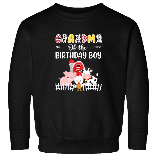 Cow Pet Grandma Of The Birthday Boy Farm Barnyard Party Sweatshirts