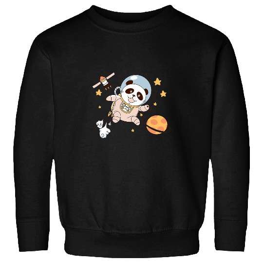 Astronaut Job Panda In Space Travel Galaxy Panda Lovers Sweatshirts