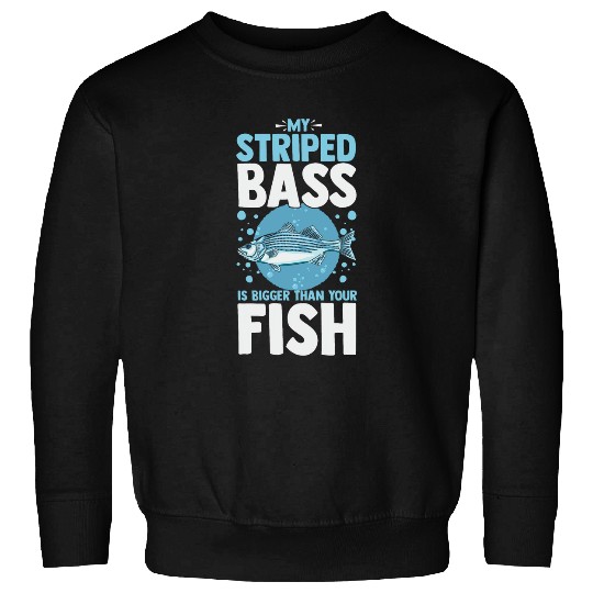 Fishing Fun Striped Bass Fishing Funny Fish Atlantisc Rockfish Sweatshirts