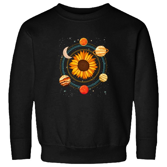 Astronaut Job Space Sunflower Stars Moon Planets Sweatshirts