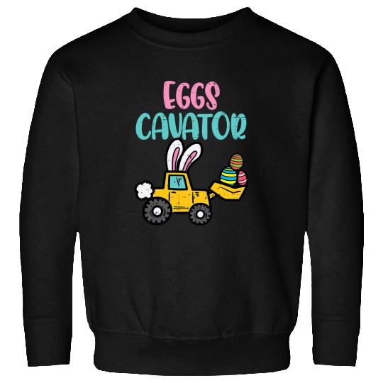 Excavator Fun Easter Excavator Eggs Cavator Construction Boy Toddler Youth Sweatshirts