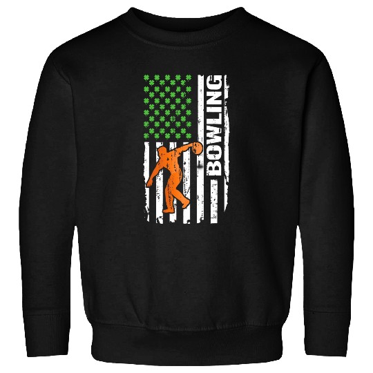 Sport Bowling St Patricks Day Bowling Ireland Flag Clover Bowler Sweatshirts
