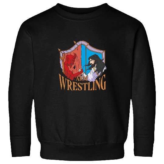 Sport Wrestling Jesus VS The Devil Arm Wrestling Sweatshirts