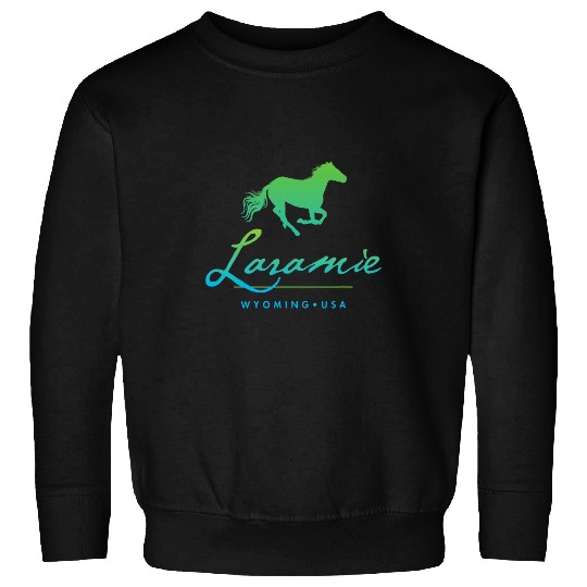 Horse Pet Laramie Wyoming Running Horse Design Sweatshirts